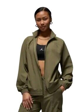 Jordan Sport Nike Dri-Fit Track Jacket Windbreaker Olive Green Relaxed Small NWT